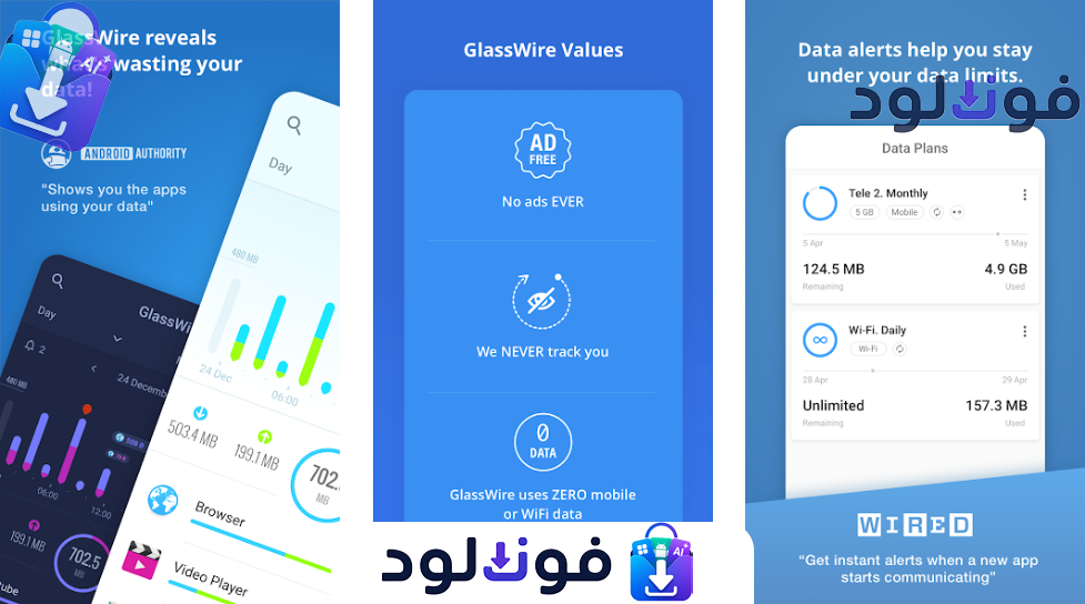 Background تطبيق مراقبة استهلاك الانترنت 